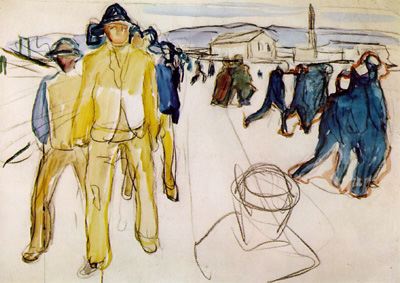 Workers on their way Home, Edvard Munch